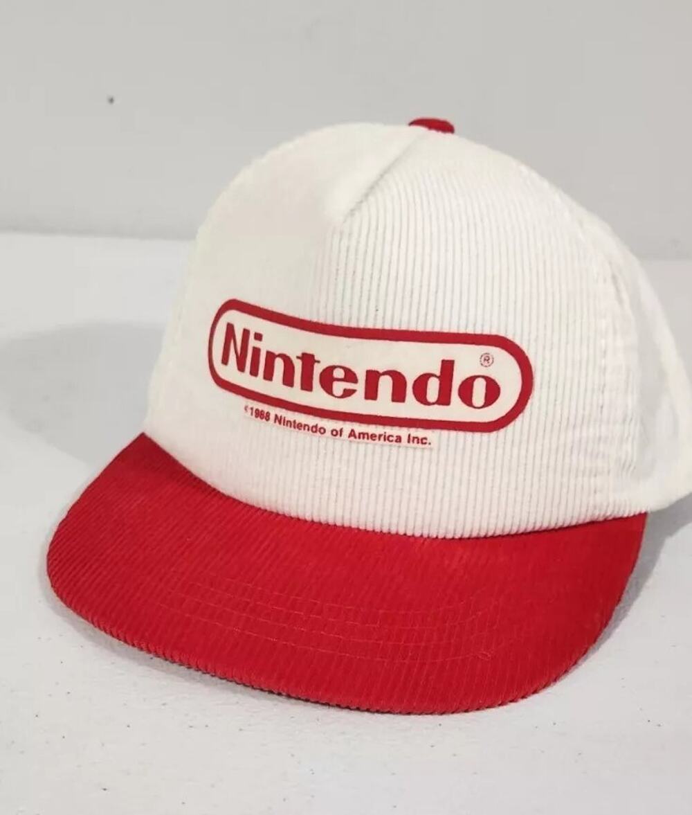 VTG Nintendo Snapback Hat Cap Red & White YOUTH Video Games